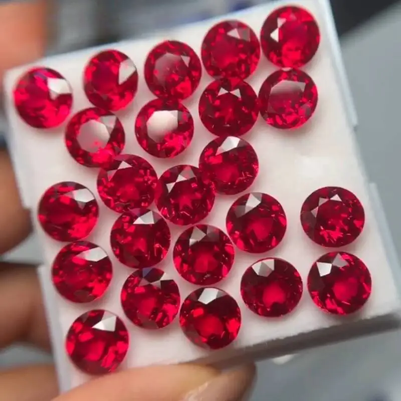 جولة 3-11 مللي متر العقيق الأحمر مويسانيتي السائبة بالجملة أحجار كريمة مفكوكة مع شهادة أحجار عالية الجودة DIY بها بنفسك صنع المجوهرات