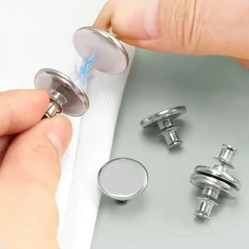 4 Pair of Magnetic Button Window Curtain Hooks, Removable Clips to Prevent Light Adjustment, Window Screens Narrow Magnetic Hook