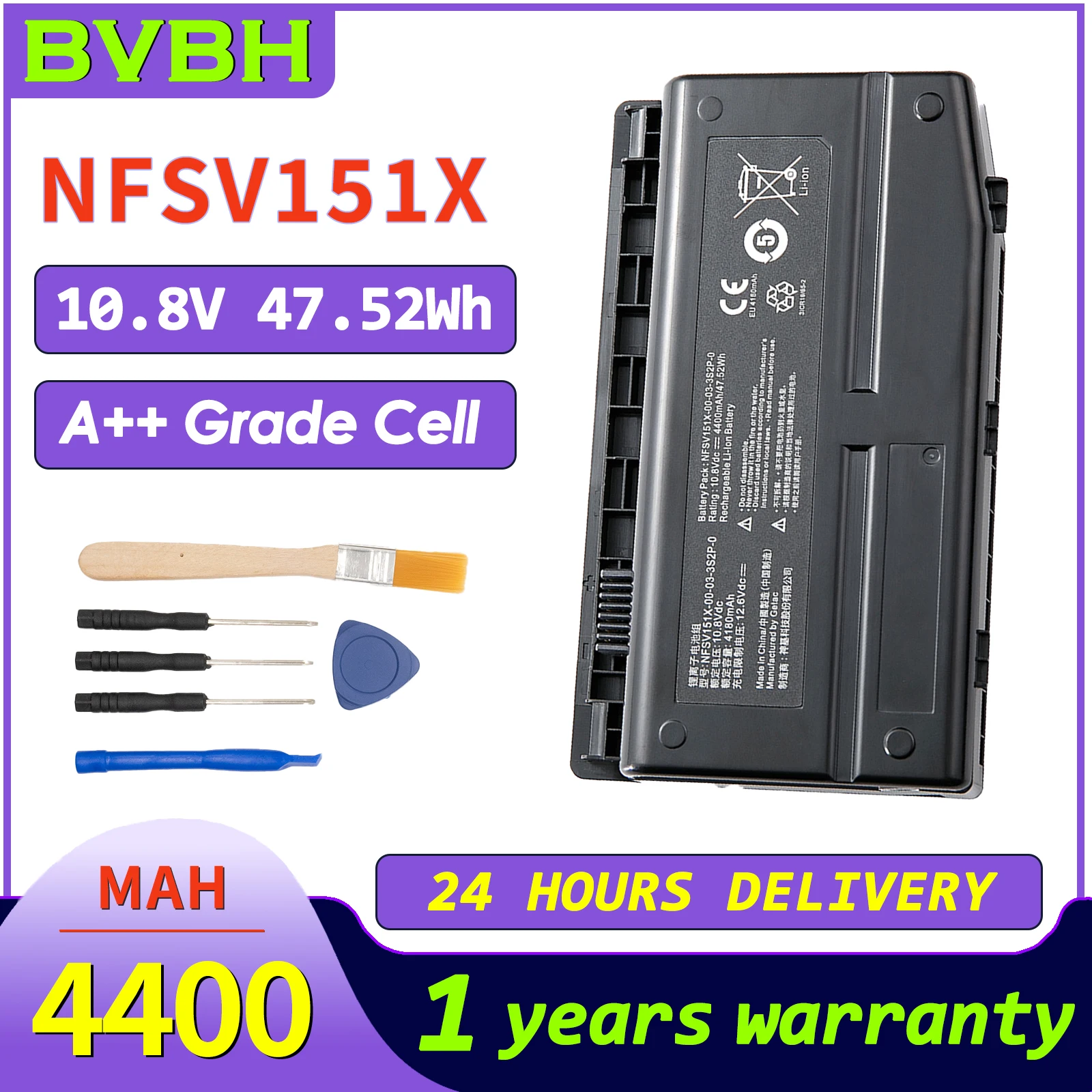 

BVbh NFSV151X New Genuine NFSV151X-00-03-3S2P-0 Battery For Mechrevo MR X6TI-M2 X6TI-S X6Ti-M6 laptop battery 4400mah