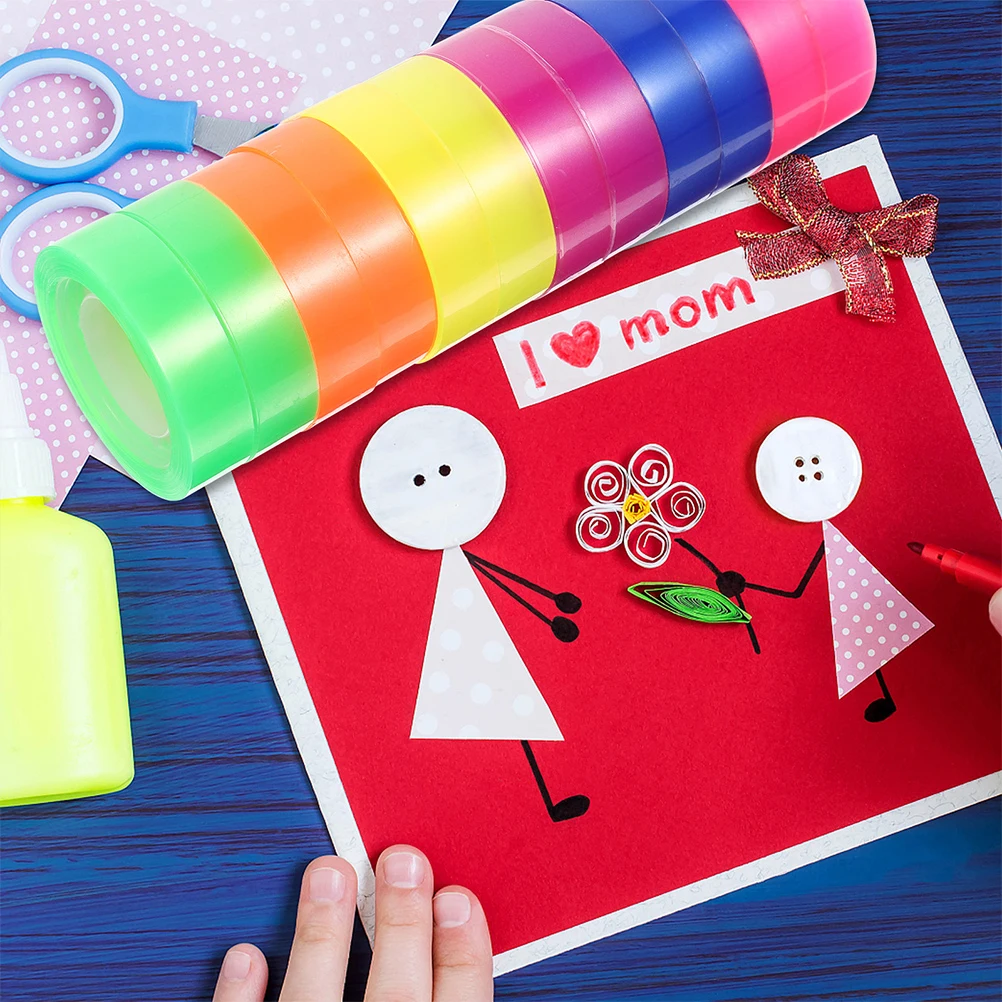 24 لفة من الشريط الشفاف الشفاف لقرطاسية المكتب وأشرطة لاصقة للاستخدام المنزلي ومستلزمات تغليف الهدايا