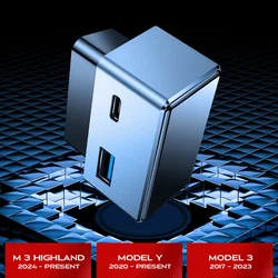 Pour les placements Modèle 3 Modèle Y X S OBD Adaptateur De Charge Splitter USB et TYPE-C Port Chargeur avec IOS Typseats 2 en 1 Câble