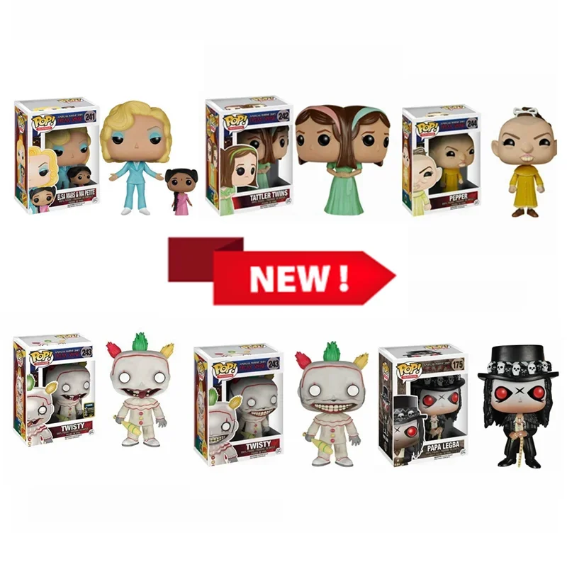 Funko Pop American Horror Story Freak Show Elsa Mars 241 Tattler Twin 242 Pepper 244 Tiwsty 243 Papa Legba 175 Action Figure Toy