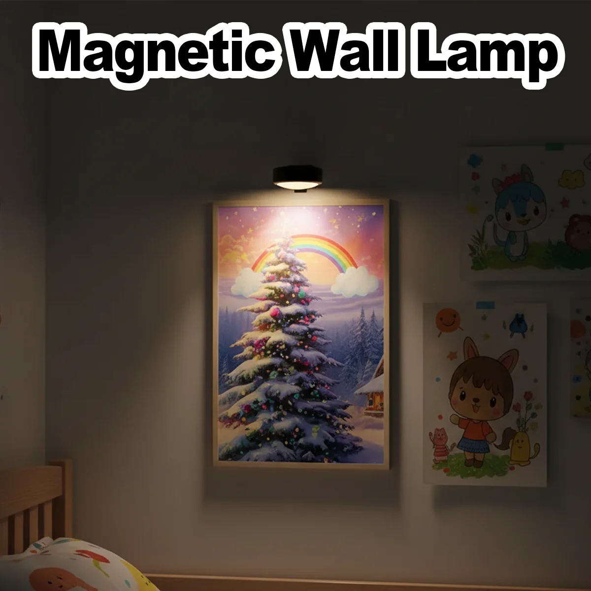 Battery Operated Led Picture Light 3 Colors Painting Wall Sconce Fixture Art Night Lamp Decorative Lights Wireless Frame Display