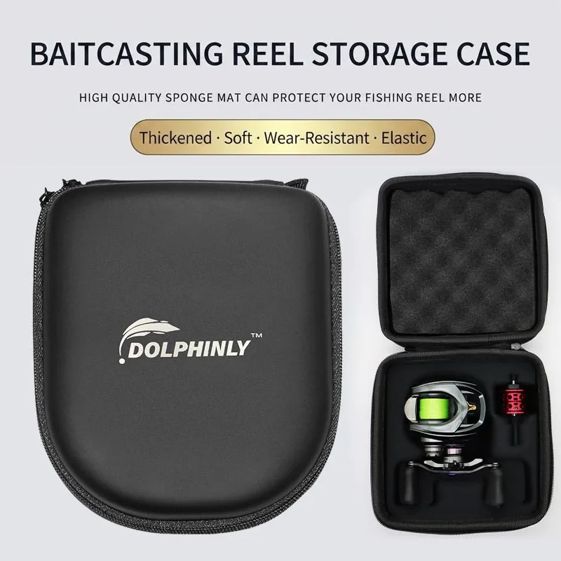 Protective Hard Storage Case for Baitcasting Reels, Shockproof Padded Organizer Box for Fishing Reel & Maintenance Gear, Durable