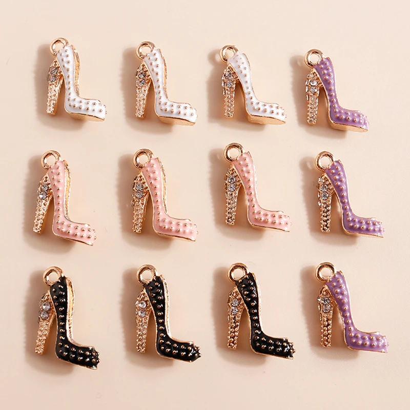 Leslie 10 Stück 13 x 20 mm niedliche Emaille-Hochzeitskleid-Rock-Charms für DIY-Ohrring-Halsketten-Armband-Schmuck – Detail 7
