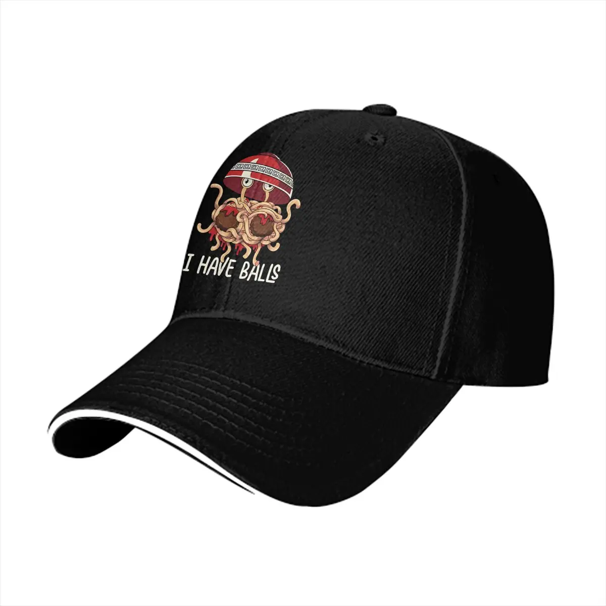 Pure Color Dad Hats Pastafarianism FSM I Have Balls Men's Hat Sun Visor Baseball Caps Flying Spaghetti Monster Peaked Cap image 3