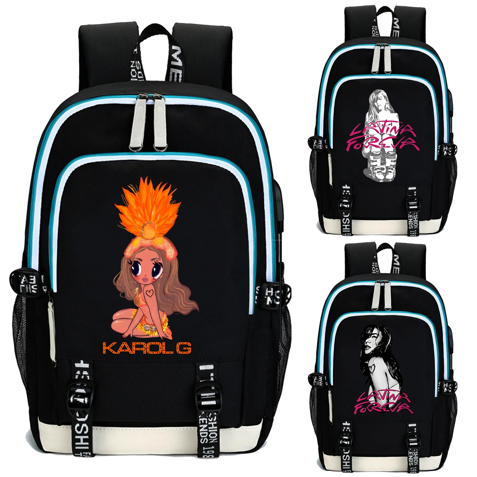 

Karol G New Ablum TROPICOQUETA 2025 Schoolbags Teenager USB Charging Laptop Backpack Women Men Rucksack Travel Bag Mochila