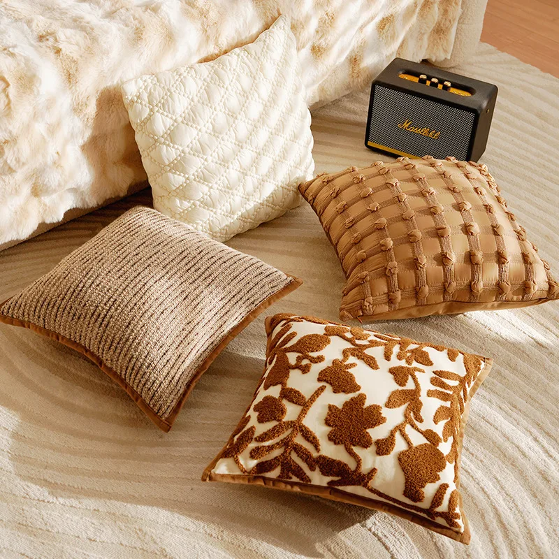 

Antique Brown Decorative Pillow Cover Cushion for Living Room Sofa Bedroom Throw Pillow with Insert Core Included Home Decor Lux