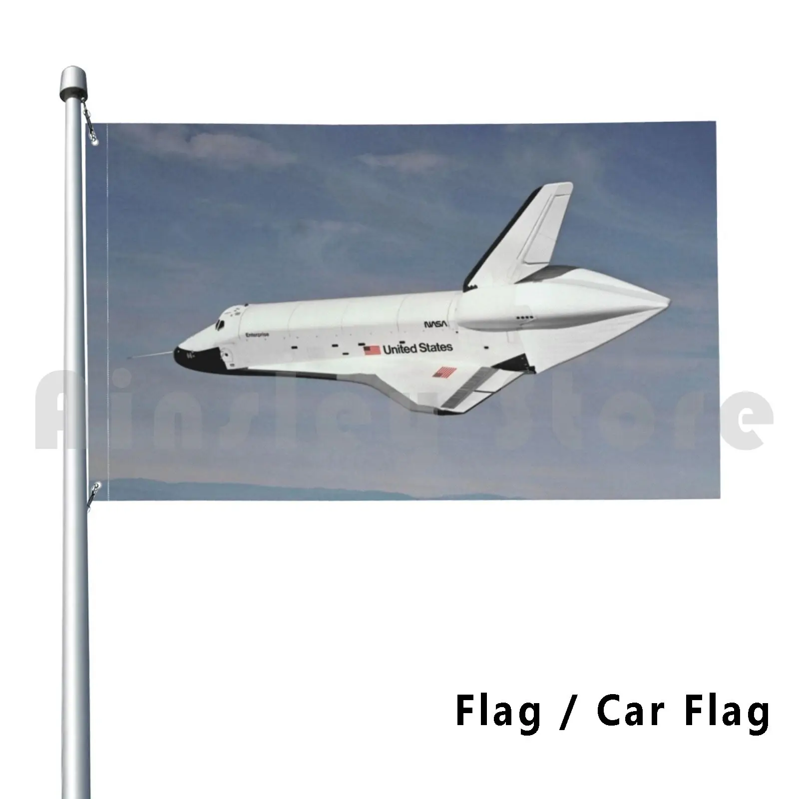 1774. Enterprise Lands At Edwards Outdoor Decor Flag Car Flag Space Exploration Space Shuttle Prototype Enterprise Shuttle