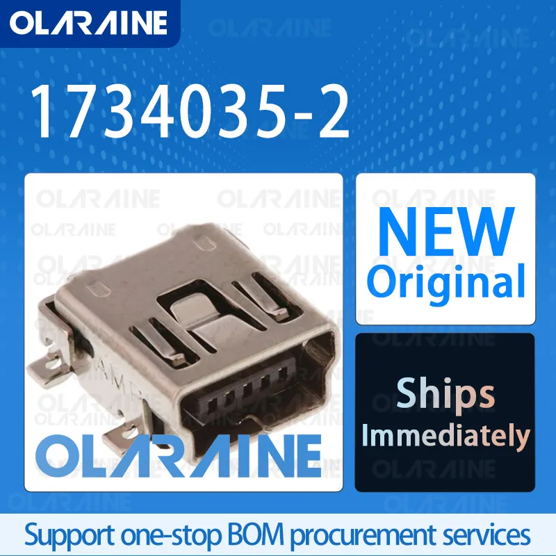 

20/50/100Pcs 1734035-2 100% brand new and original IC chip USB connector 5 Contact