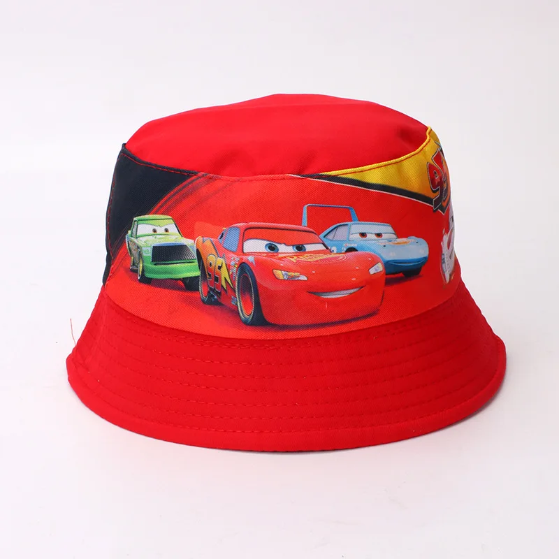 Disney The Car Story Children\'s Bucket Hat Cute Cartoon Car Printed Fisherman Caps for Boys Outdoor Sports Beach Sunscreen Hat