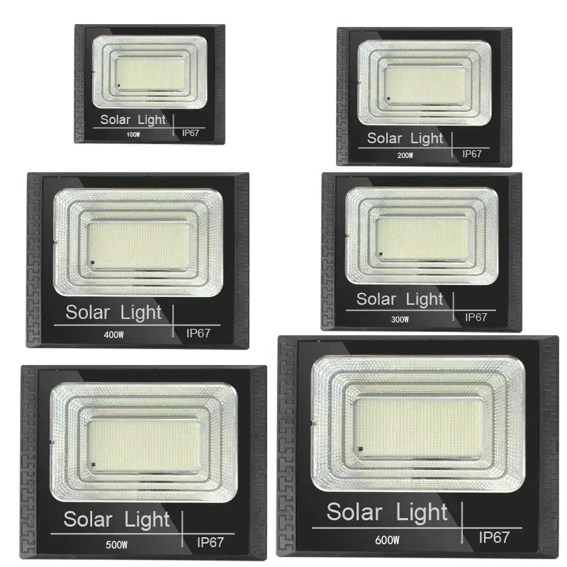 50-500W Solar Flood Lights Remote Control Solar Powered Spotlight Outdoor Waterproof IP67 Villa Street Lighting Adjustable Angle