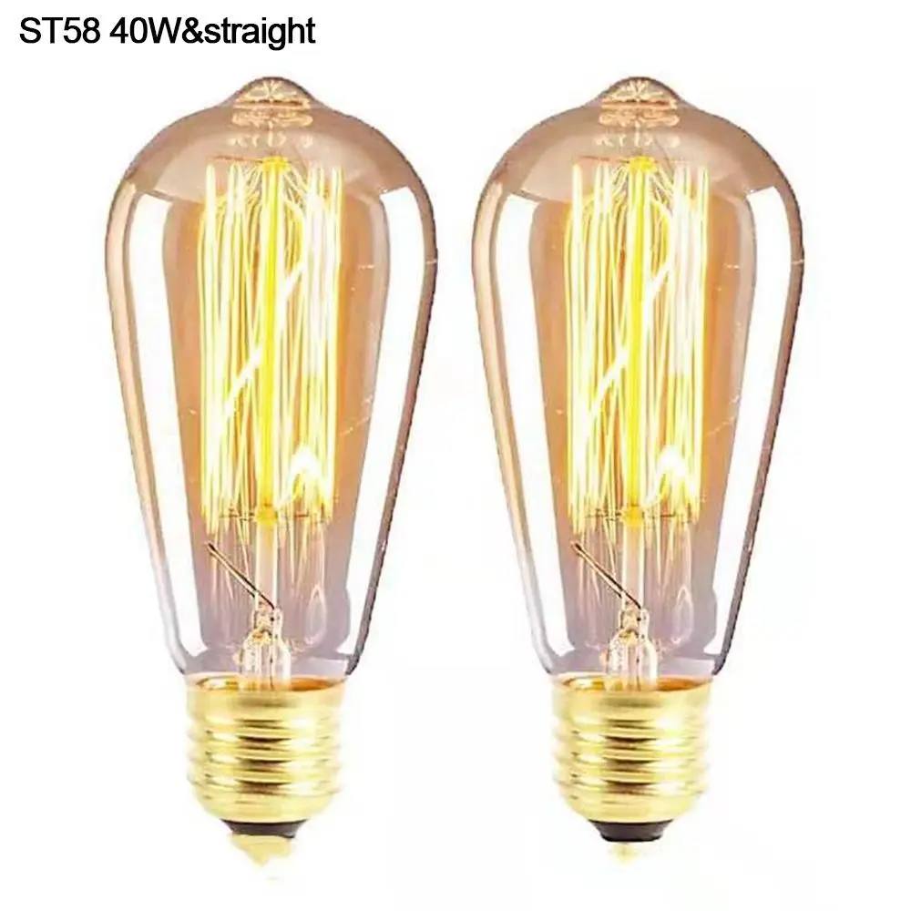 

Держатель E27, 40 Вт, шариковый светильник, винтовой разъем, античная лампа накаливания, стекло, лампа Эдисона, винтажная ретро-лампа