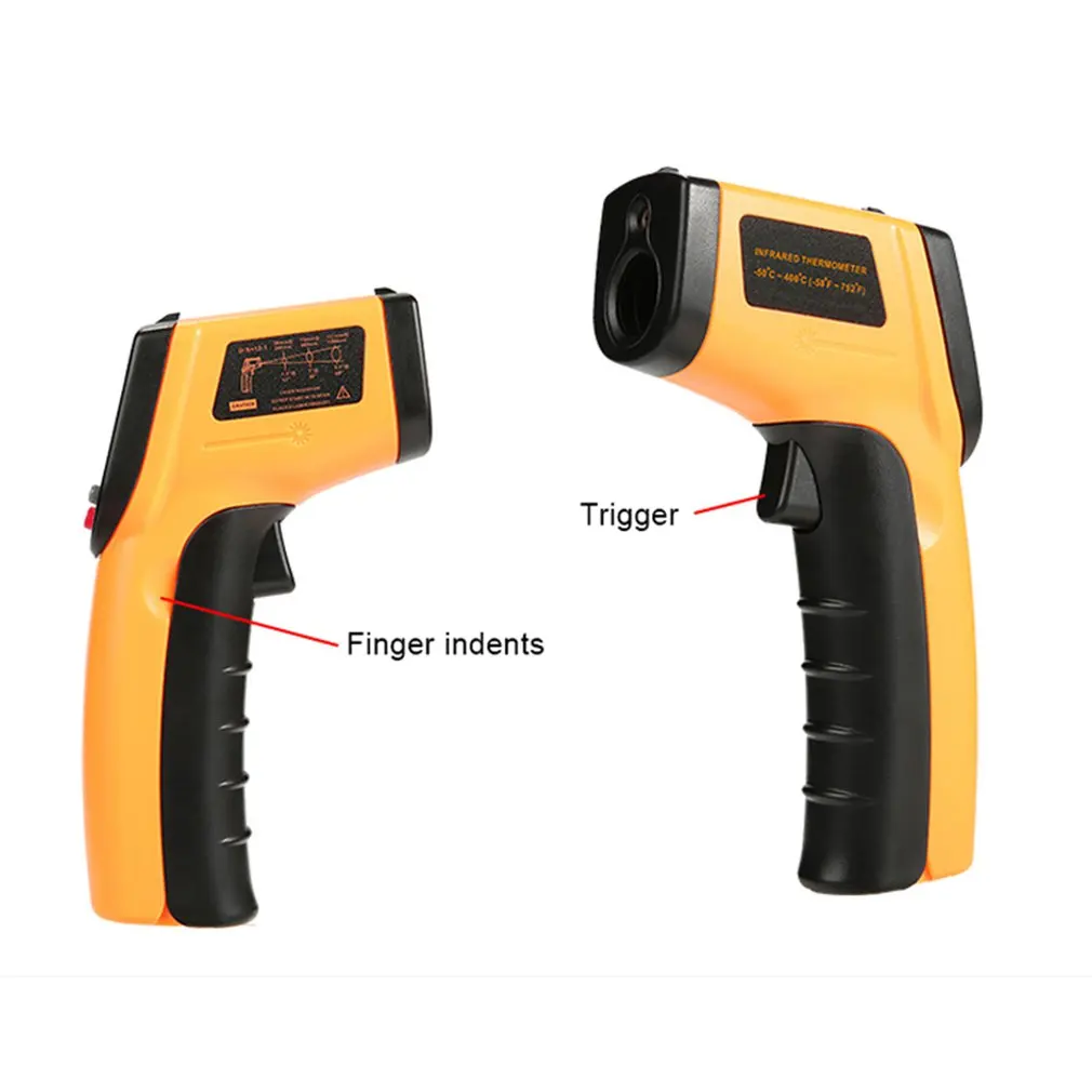 Digital Infrared Thermometer Laser Handheld Temperature Meter Non-contact Pyrometer Imager Hygrometer IR Color LCD Light Alarm