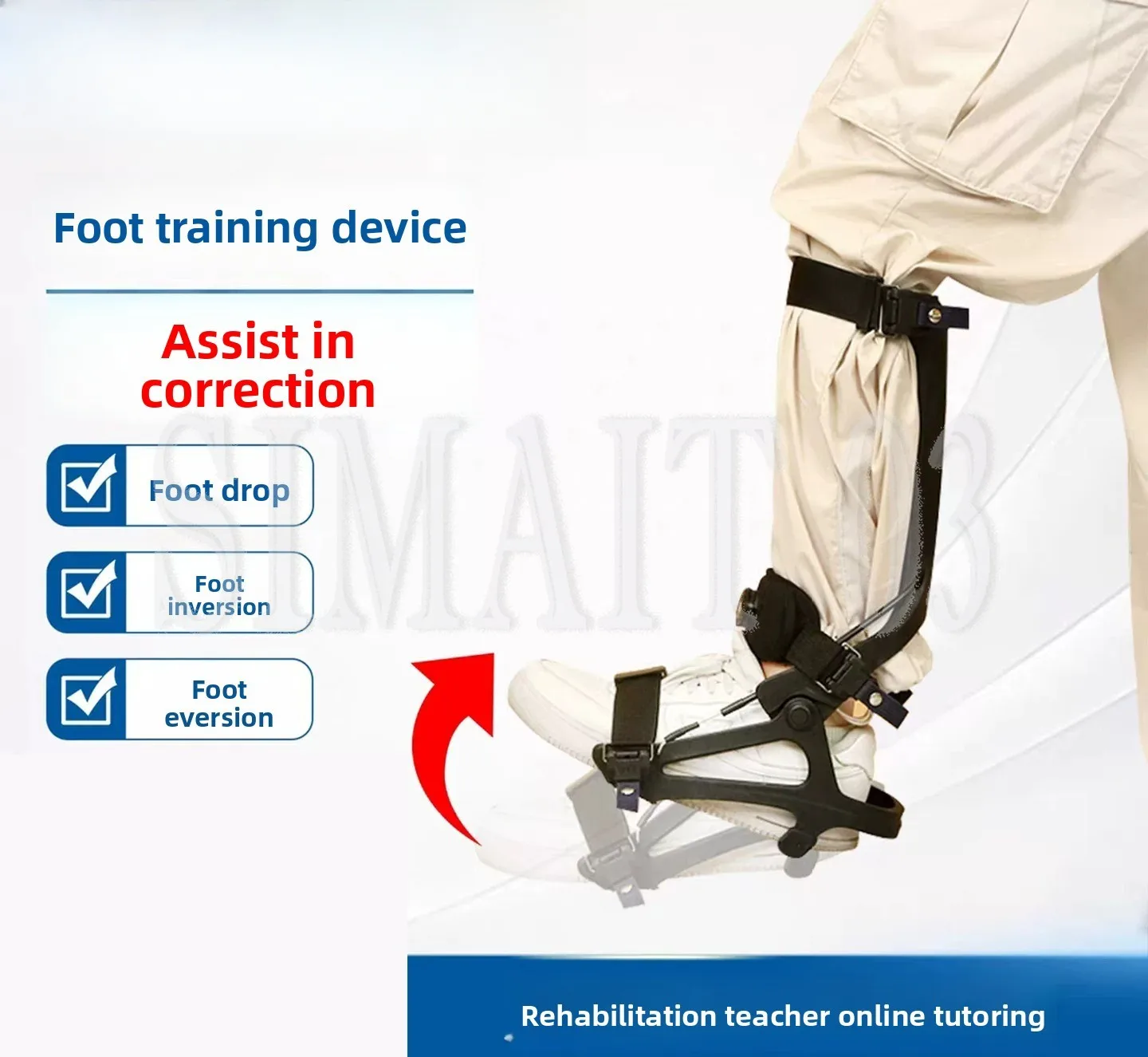 Adjustable Ankle Foot Orthosis for Drop Foot, Varus & Valgus Correction, Rehabilitation Brace for Stroke Hemiplegia Training