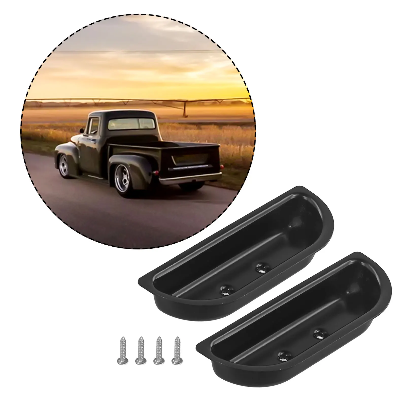 

Arm Rest Cups 1x Metal Door Panel Black For F100 F350 For Ford Truck Interior Door Handle Replacement 1973-1979