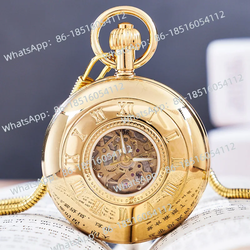 

Карманные часы-кулон в стиле ретро, флип, старый Шанхай, цифровой большой циферблат, медный автоматический римский праздник, фотопись, машина