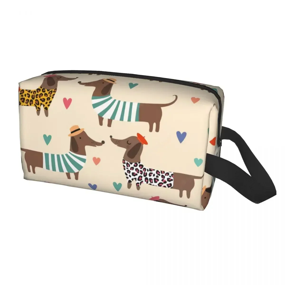 Badger Sausage Puppy Makeup Bag for Women Travel Cosmetic Organizer Cute Dachshund Dog Storage Toiletry Bags