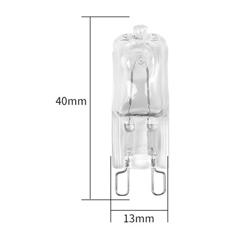 10PCS G9 220V Halogen Lamp Bulbs 20W, 25W, 40W, 60W Table Lamps, Wall Lamps, Anti-explosion Clear Frosted Oven Lamps