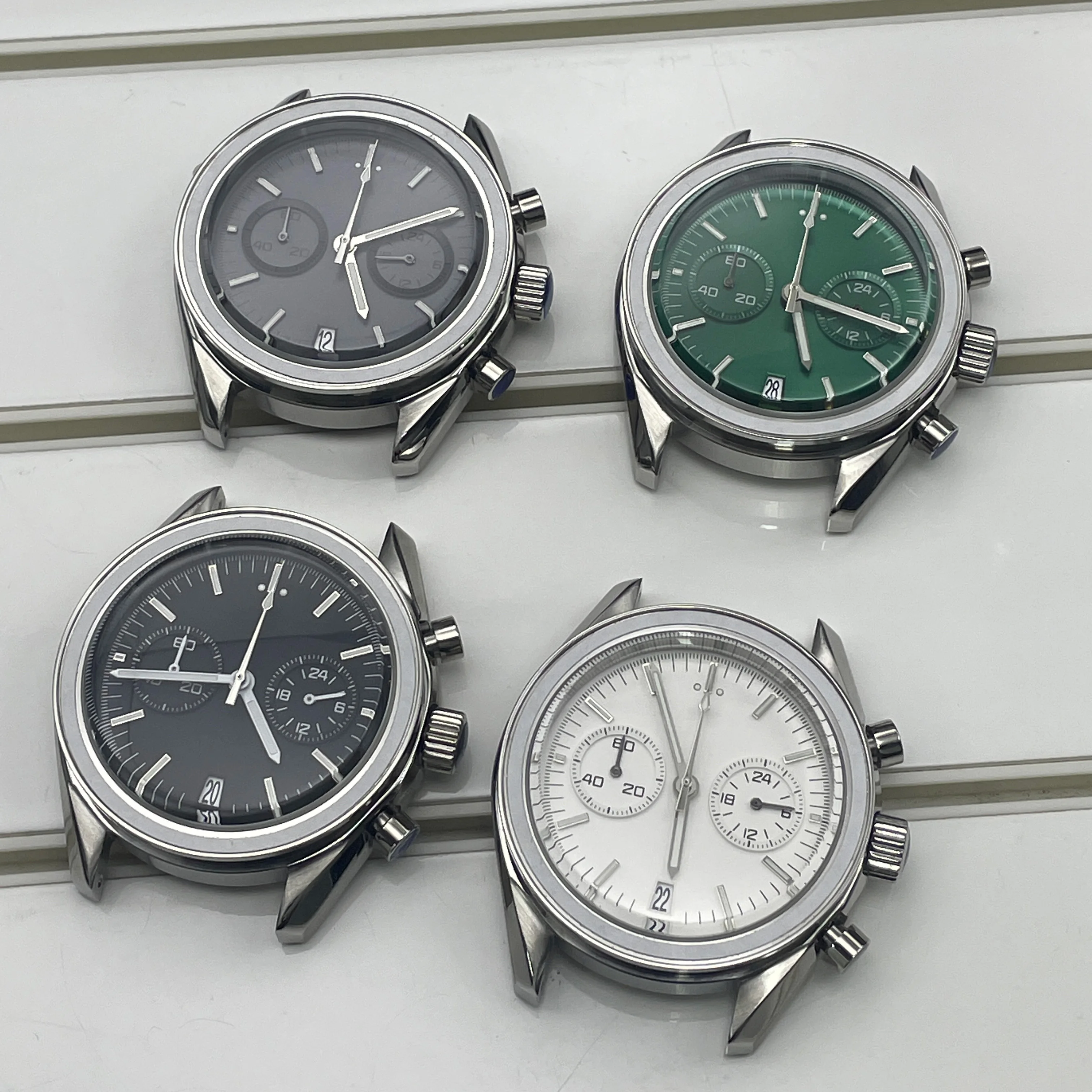 40mm stainless steel silver-colored case, equipped with VK64 quartz movement, multiple fashionable dial options, multi-functiona
