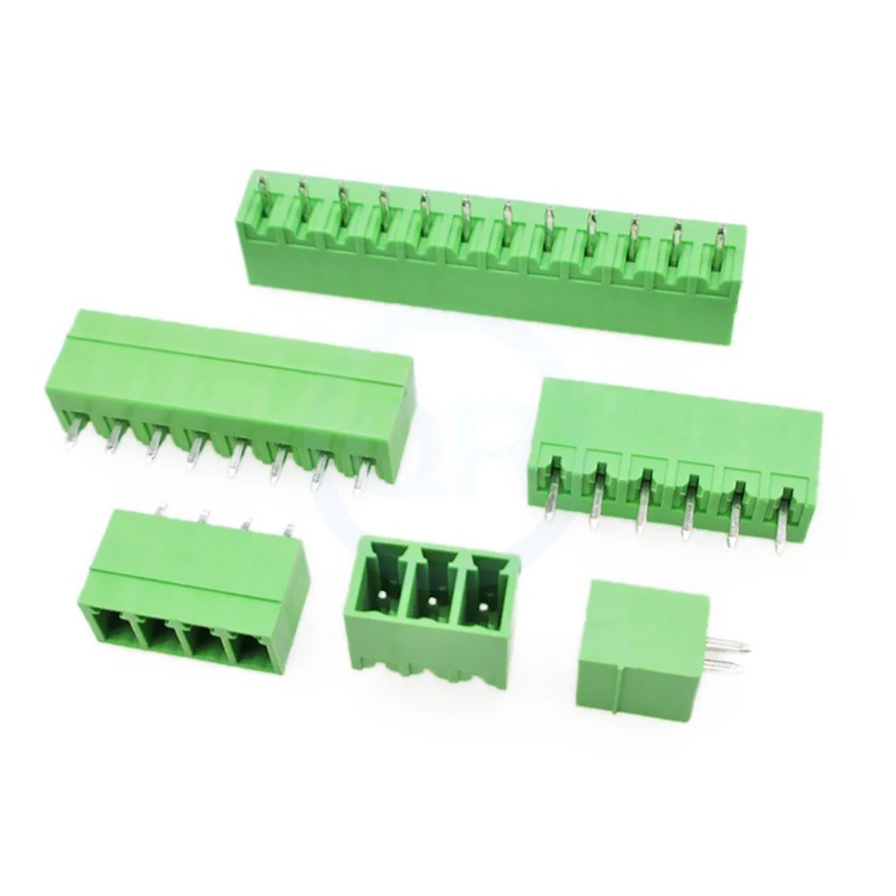 100 Pcs 3.5mm Sealed 2EDG 2EDGV/2EDGR 2~24Pin Straight/Bent Needle Right Angle Female Socket Plug PCB Terminal Block