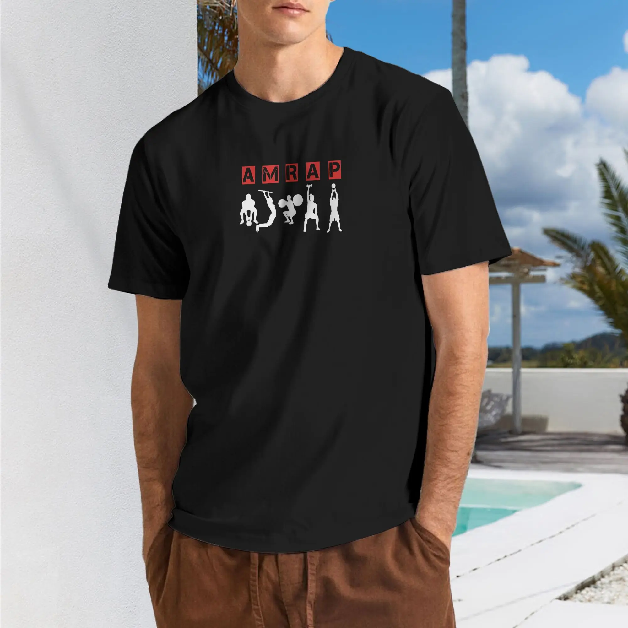 Camiseta con Logo del Concepto de Fitness funcional Yaer AMRAP, camisa de manga para hombre, novedad de 2025