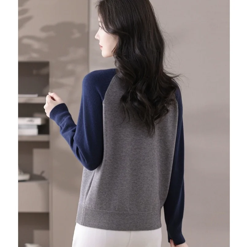 Pantalones de pierna ancha Faion para mujer, Base de lana de punto informal de gama alta, blusa Camere de piel de conejo suave y cómoda