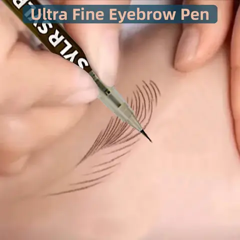 Eyebrow Pencil Waterproof 0.008mm Ultra Fine Eyebrow Pen Long Last Smudge Proof Waterproof Sweat-Proof High Pigmented Easy Applying Liquid Eye Brow Pencil