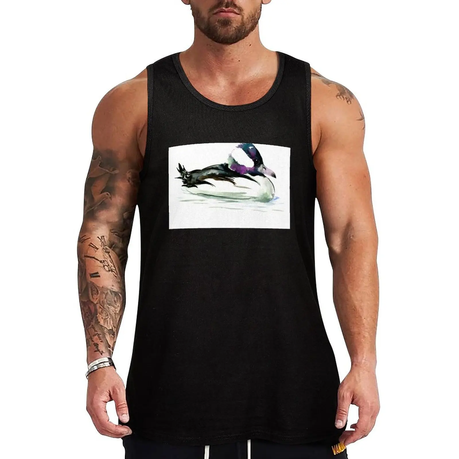 Bufflehead Duck Tank Top Sleeveless Workout Tank Top Muscle Fit Gym Shirt