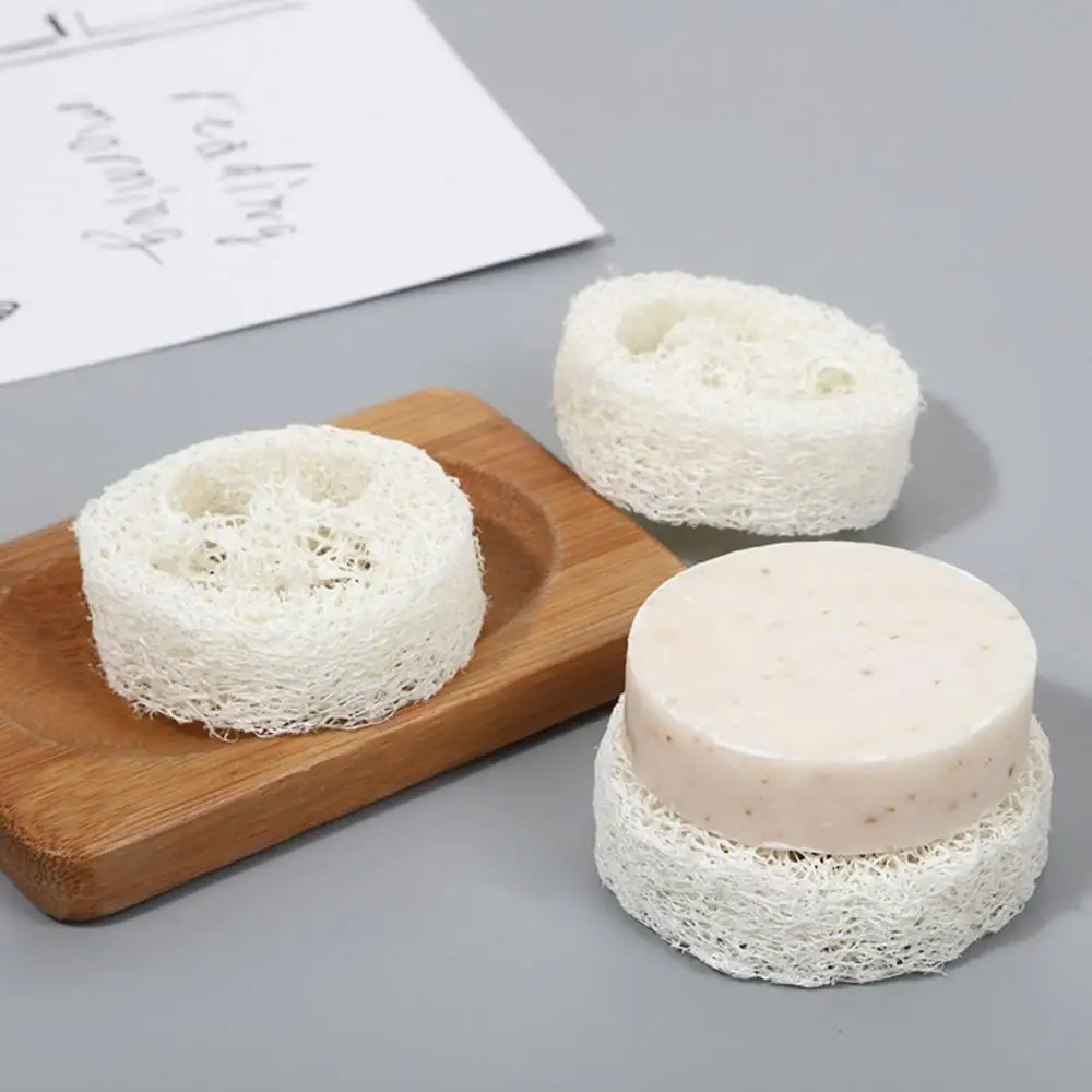 

10 шт., экологически чистые ломтики люфы, не царапающие, легко чистящиеся, многоразовые, губка-скраб, мыло, скруббер, чистящая подушечка