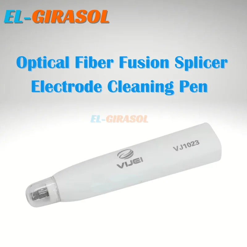 Pluma de limpieza de electrodos empalmador de fusión de fibra óptica con limpiador de cabezal de molienda de 6 uds eléctrico FTTH