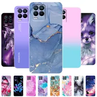 For Realme 8 4G 5G Case 8 Pro Soft Silicone Case For oppo Realme 8i RMX3151 Clear Marble Back Cover For Realme 8Pro Phone Bumper