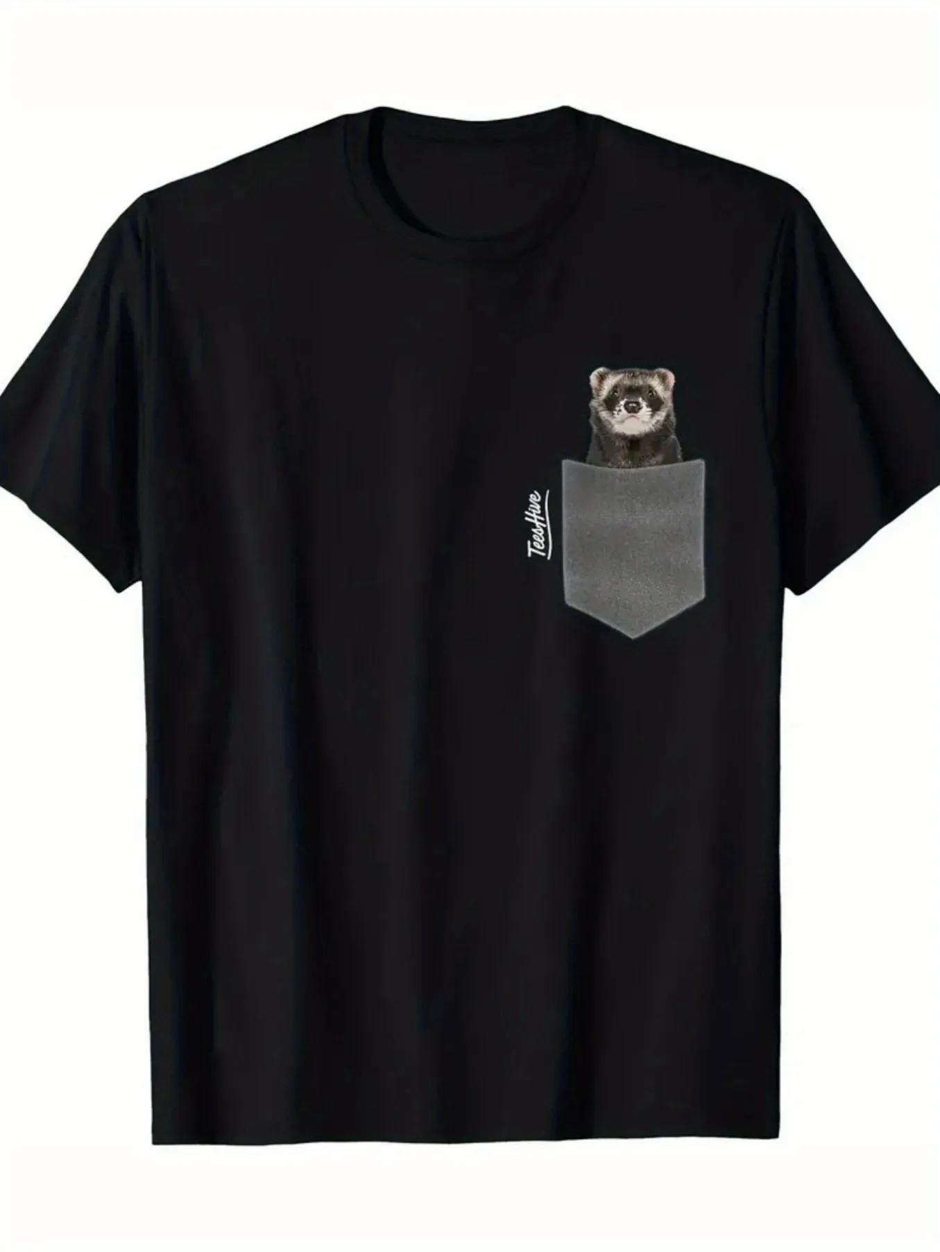 

Top Pick Local1 Men's XL Casual Cotton T-Shirt with Mink Print