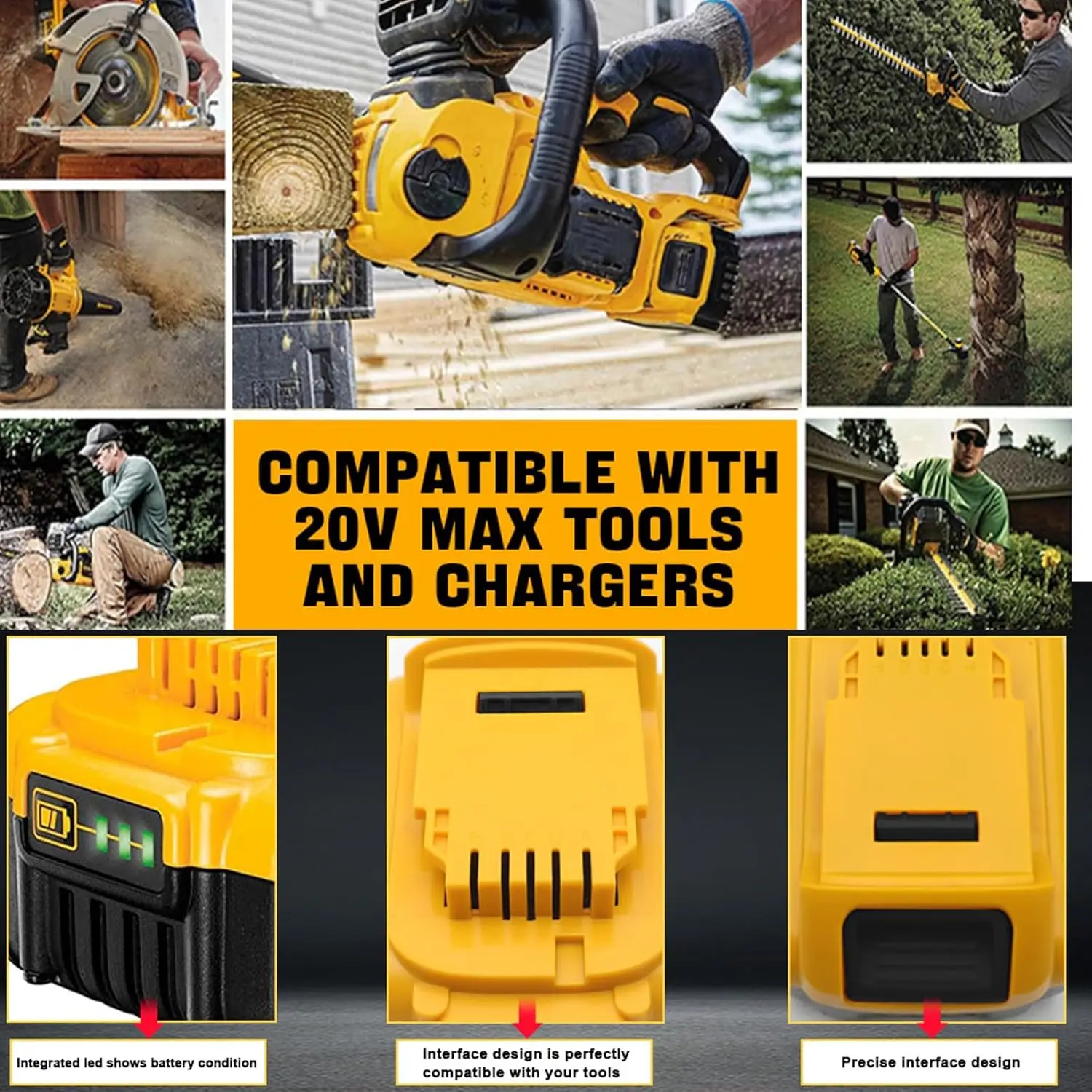 Compatible with Dewalt DCB205 18V 20V Li-ion Battery Plastic Case 5.0Ah 6.0Ah DCB201,DCB203,DCB204 Li-Ion Battery Case