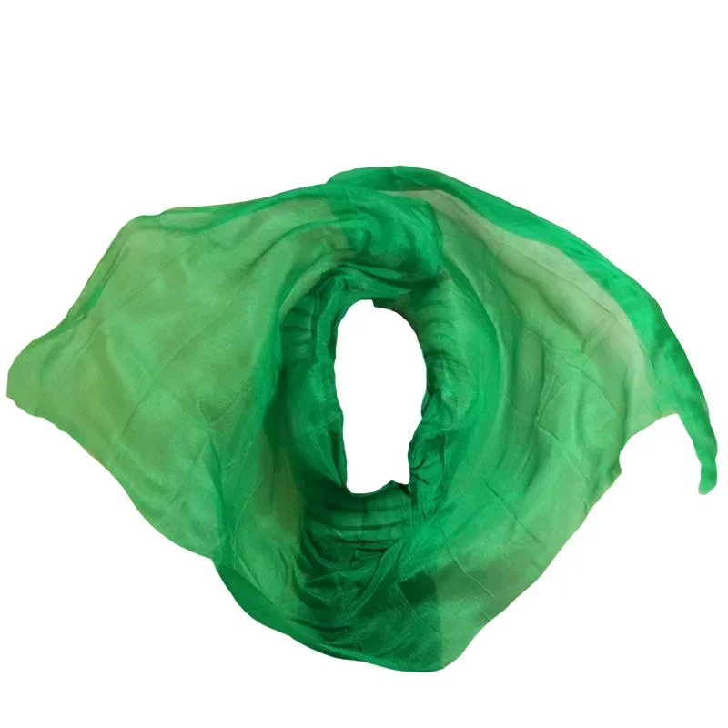 High Quality Dance veils Handmade Natural Silk Belly Dance Veils  Dance Props Silk Veils Pure green Color