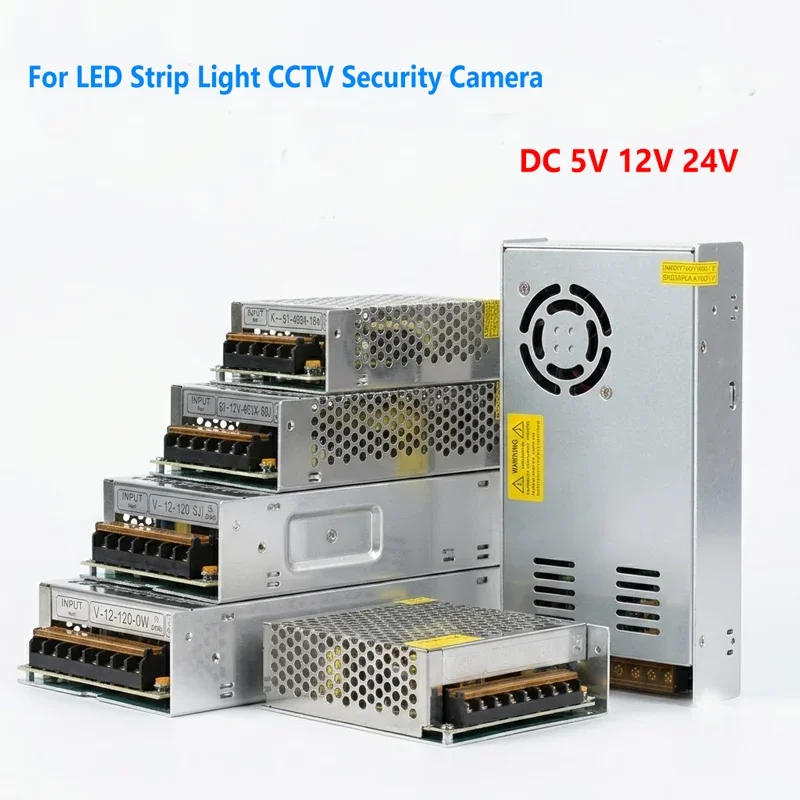 For LED Strip Light CCTV Security Camera AC 110‑220V to DC 5V 12V 24V Transformer Switching Power Supply LED Driver Adapter SPMS