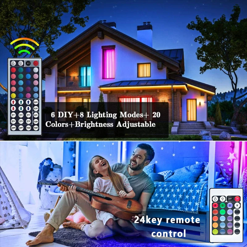 5050 listwy RGB Led światła kontrola aplikacji Bluetooth z 44 klawiszem zdalnego synchronizacji muzyki Luces taśma wstęga Led do dekoracji domu