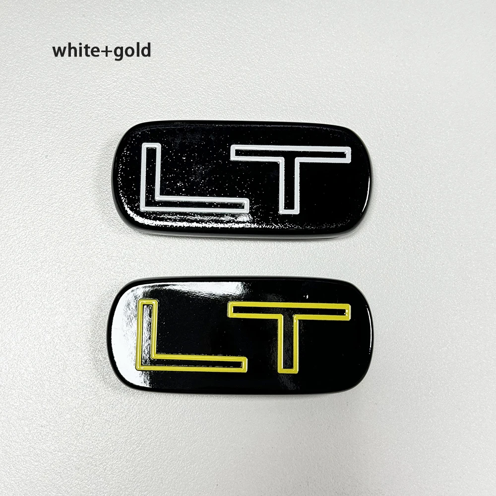

2pcs White and Gold LT Nameplate Emblem For Chevy Truck SUV 1992-2007 LT Badge 1997-2007 SILVERADO TAHOE SUBURBAN LT EMBLEM