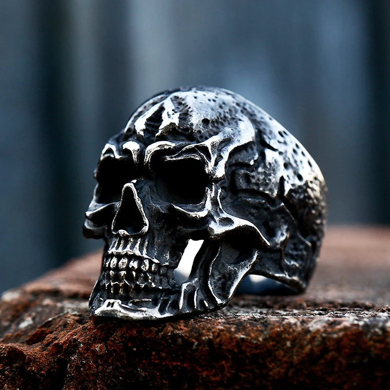 Vielseitige Gothic-Totenkopfringe aus Edelstahl, Modischer Persönlichkeits-Hip-Hop-Herrenring, Biker-Party-Charm-Schmuck, Geschenk, Dropshipping – Detail 2