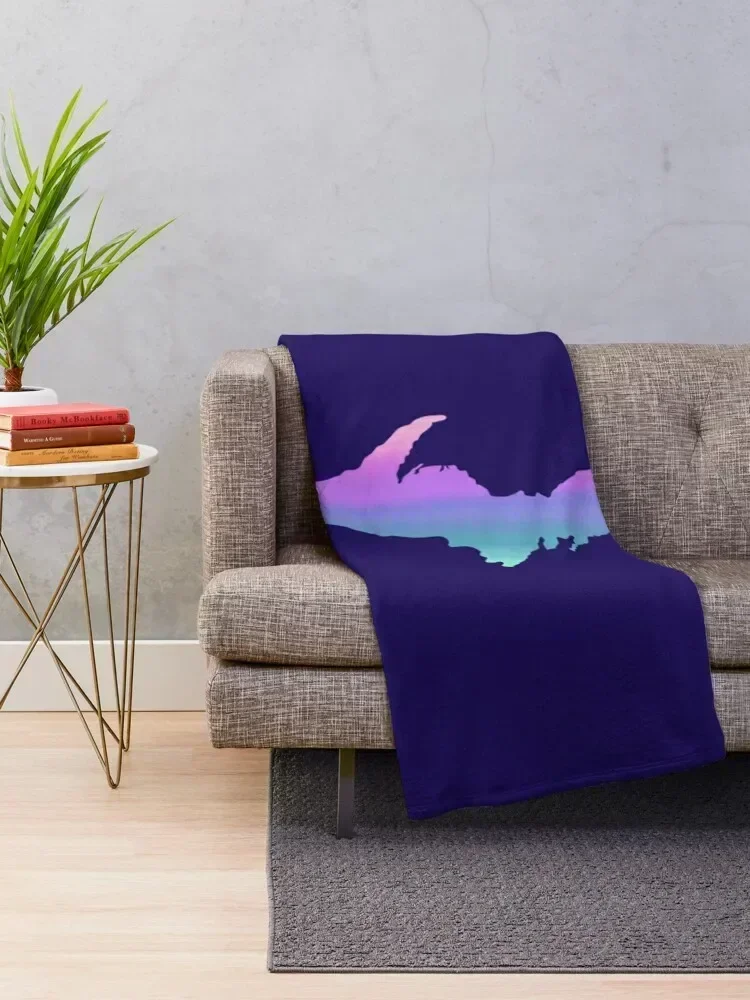 UP Upper Peninsula Blue Green Pink Purple Ombre Graphic Yooper 906 Throw Blanket anime Luxury Personalized Gift Blankets