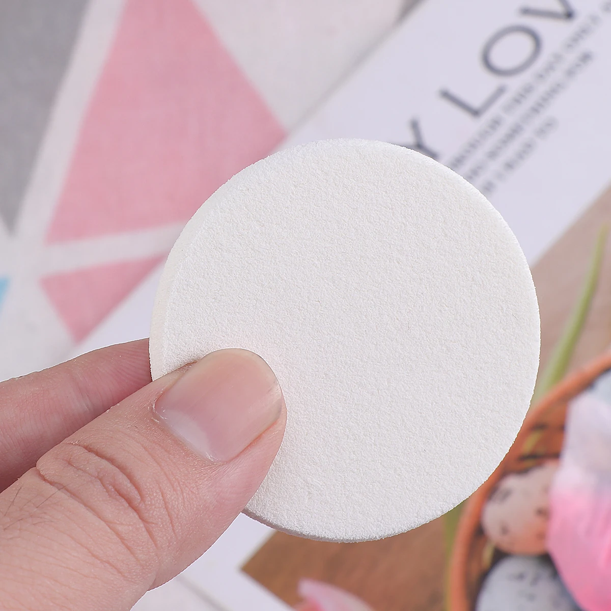 5pcs Latex Puff Round Soft Makeup Sponge For Foundation Loose Powder Gentle On Skin Tool For Salon Travel Home Use