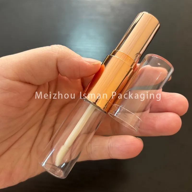 50 Stuks Zwarte Dubbele Hoofd Dubbelzijdig Dual Lippenstift Lipgloss Buis 2 in 1 Rose Goud Lippenstift Lip Olie Verpakking container 10 ml 4 ml