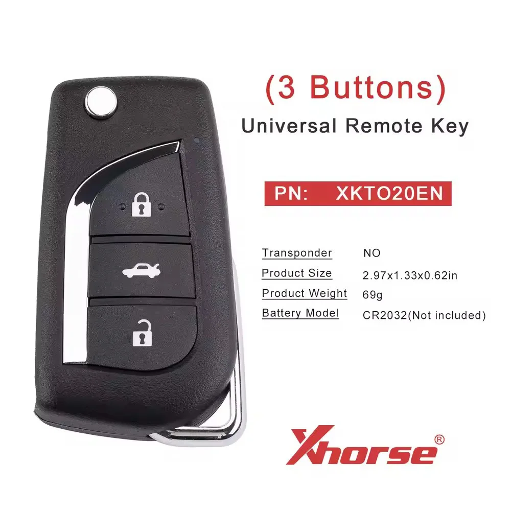 

1/5 шт./лот XHORSE XKTO20EN серии XK для Toyota 2-го поколения, универсальный смарт-ключ, 3 кнопки, обновление дистанционного ключа XKTO00EN