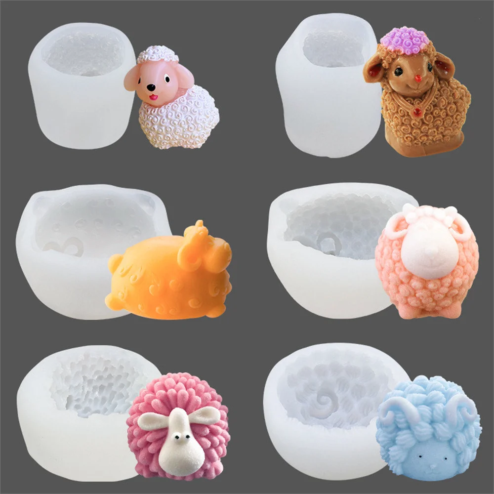 Goat Silicone Mold Sheep Fondant Molds Cake Decorating Tools Cupcake Topper Candy Resin Clay Mould DIY Chocolate Gumpaste Moulds