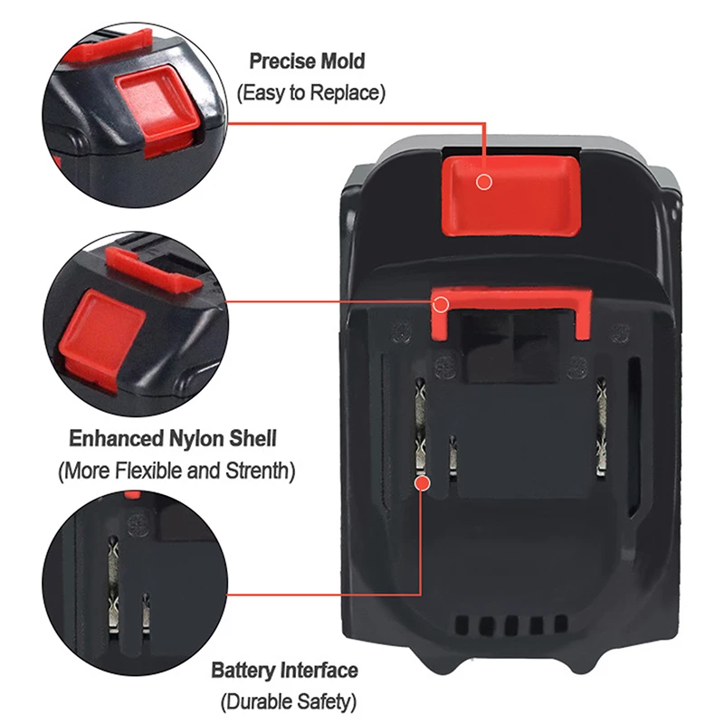 Outil électrique sans fil pratique, batterie au lithium aste, compatible haute capacité, batterie de rechange universelle, 21V