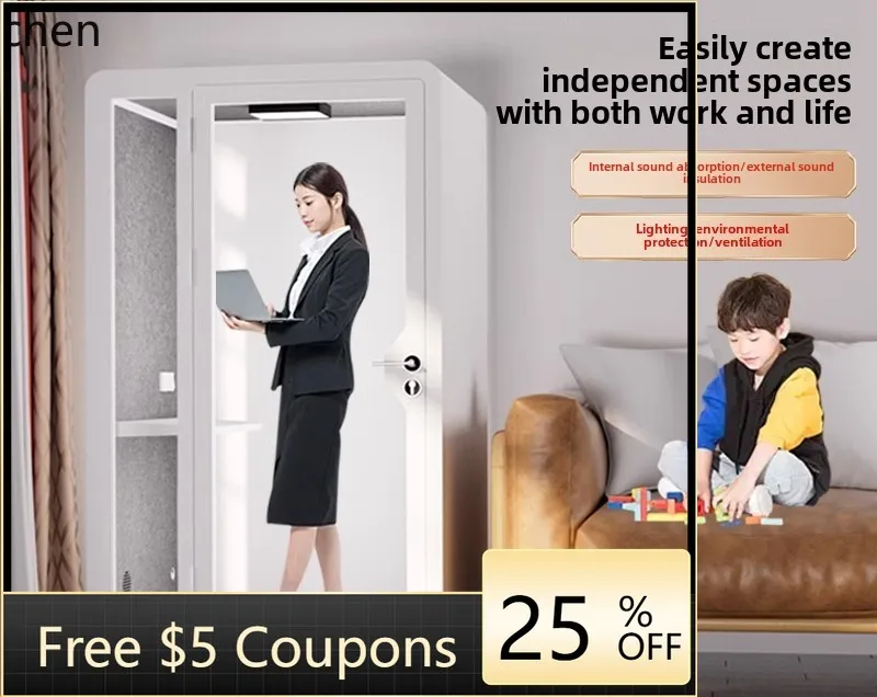 D28  mobile soundproof room, office cabin, phone booth, recording studio, piano room, silent sleeping compartment