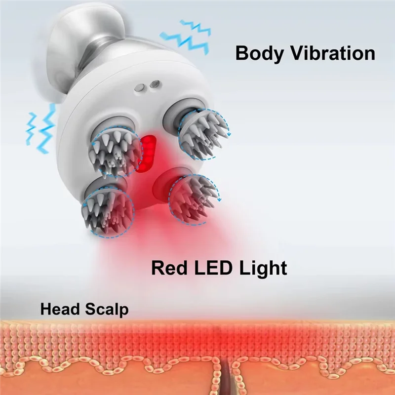 

A24P Massager Withred Light Therapy Waterproof Head Massager Kneading & Body Relaxation