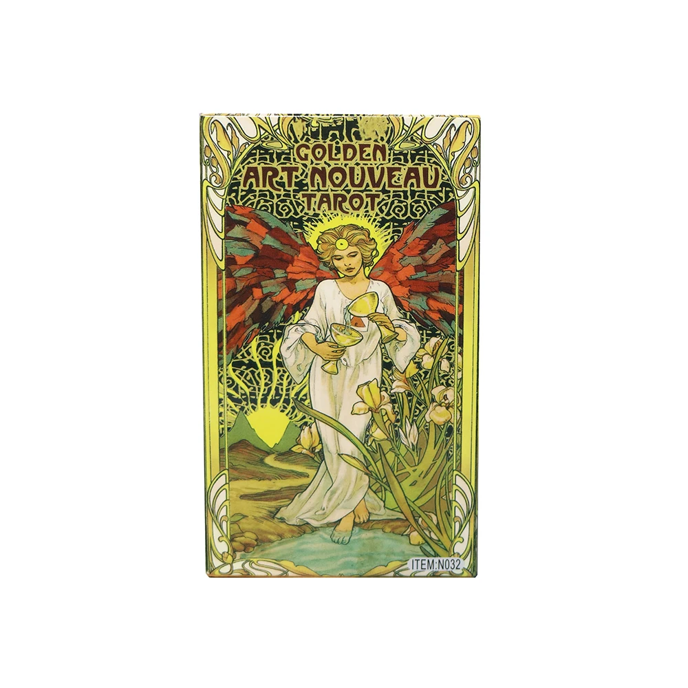 Golden Art Nouveau Tarot Cards and Guidbook English Tarot Cards.Spanish Tarot.Portuguese Tarot.French Tarot