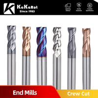 KaKarot CNC Carbide End Mills 2 3 4 Flute Tungsten Machine Milling Cutter Tools Metal Key Seat Face Router Bit HRC50 55 65 mill