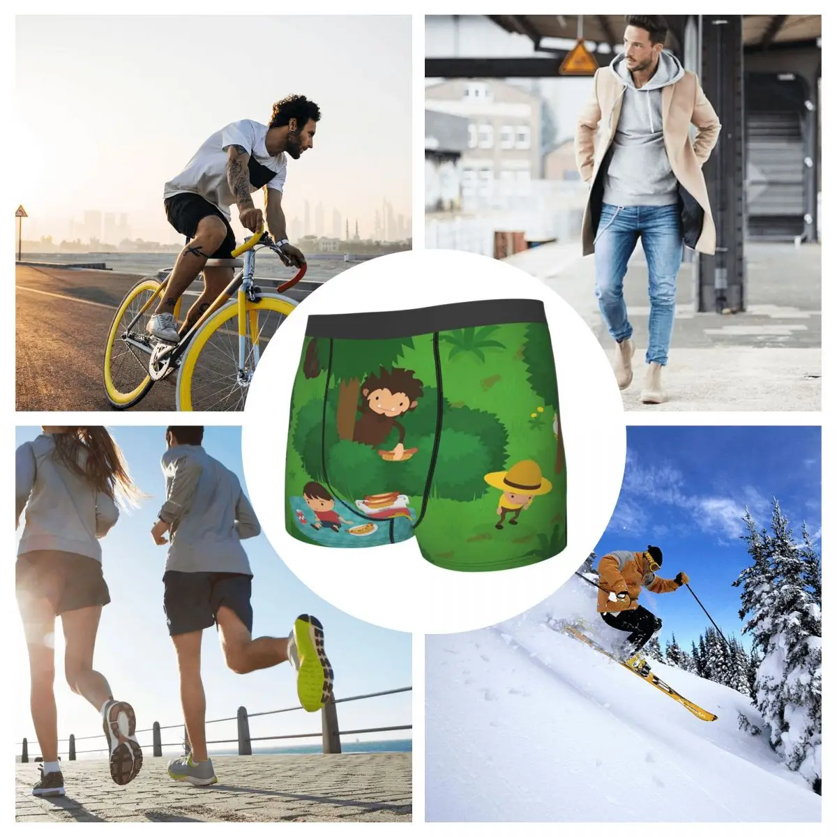 Трусы-боксеры, шорты, хитрые трусики для пикника Sasquatch, мужское удобное нижнее белье для мужчин, подарки бойфренду